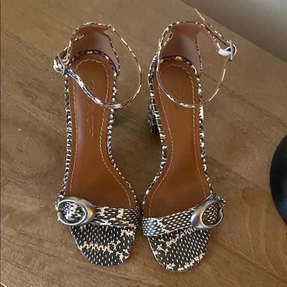 Coach Maya Snakeskin Block Heel Sandal - Picture 2 of 8